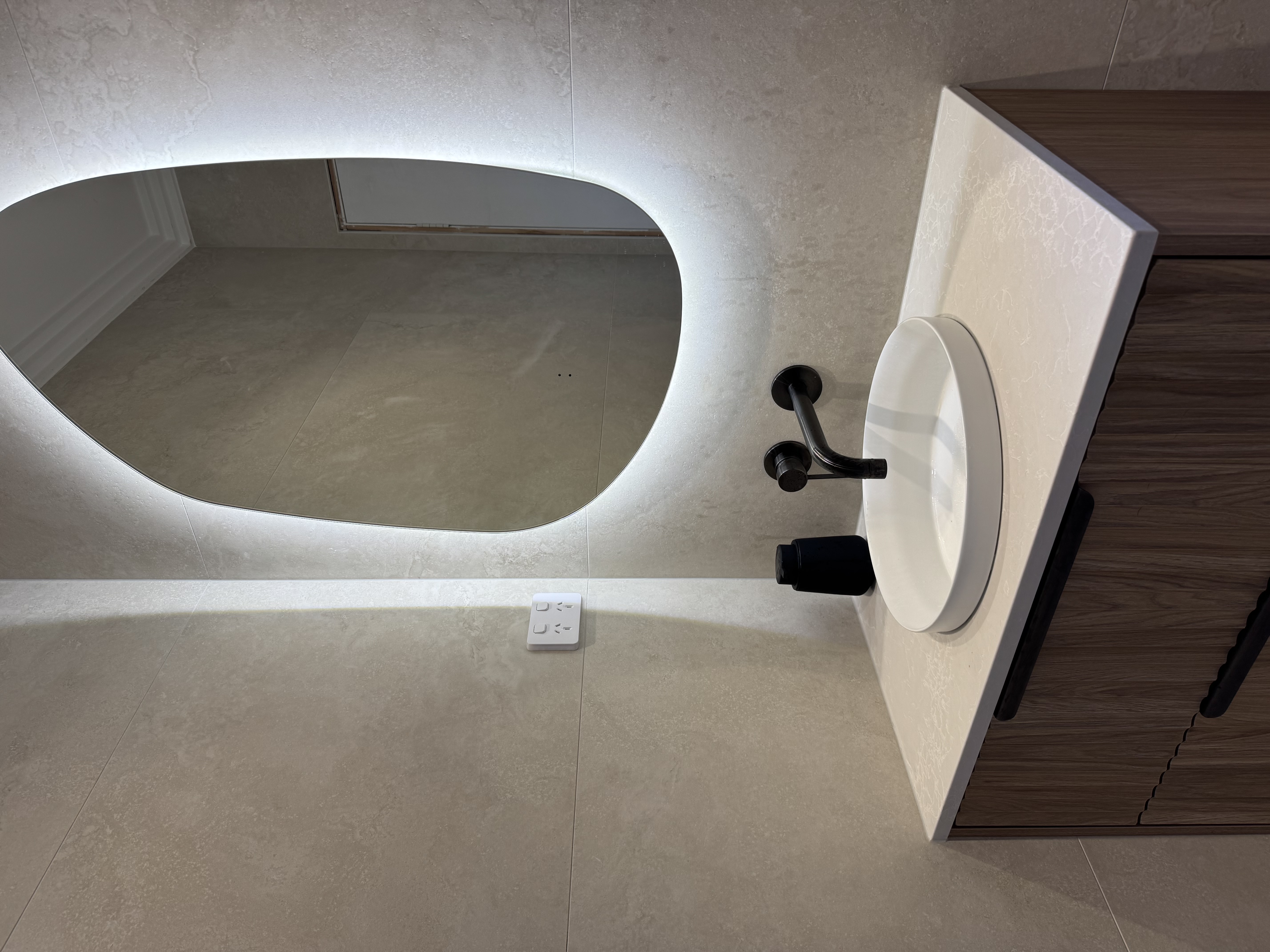 Bathroom Renovation - Electrical fit-out for bathroom renovation — lighting, fans, and power